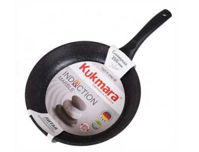 Сковорода 280мм с ручкой АП, (темный мрамор), линия "Marble Induction"