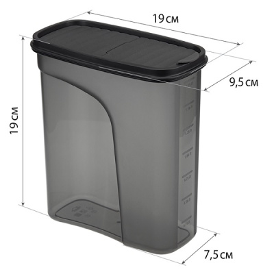 Емкость для сыпучих продуктов БЕСТ 2л (графитовый) (то)