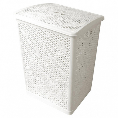 Корзина для белья 35л "Fiori" белое облако (то)