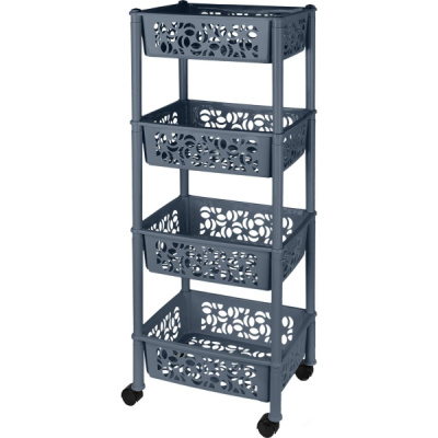 Этажерка 4-х секц.прямоугольная Light космический серый (то)