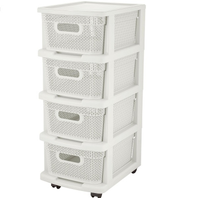 Комод компакт Ajur с 4 корзинами белое облако (то)