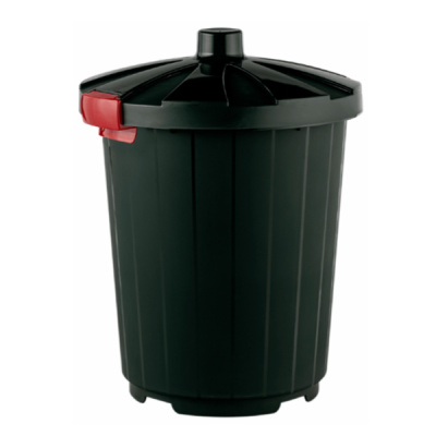 Бак 105л с крышкой на колесах (т.зеленый)