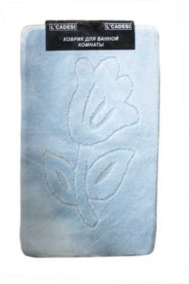 Комплект ковриков   из полипроп. на латексной основе, "L'CADESI  MONO" из 2-х шт, 50х80см, голуб