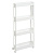 Этажерка узкая 4-х ярусная на колесах (белый) (то)