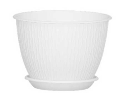 Горшок "Корсика", D19, с поддоном 2,4л белый (то)