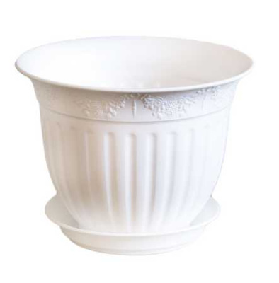 Горшок "Виноград", D22, с поддоном 2,25л белый