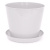 Кашпо круглое 8,5л с поддоном (белый) (то)