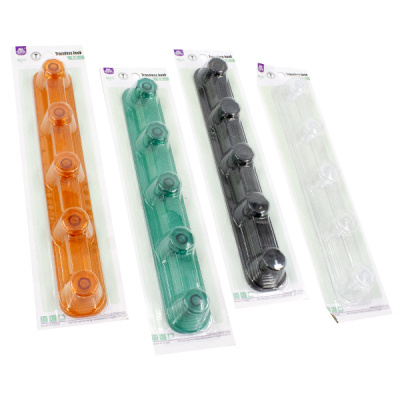 Крючки 5шт на планке, пластиковые (28см)