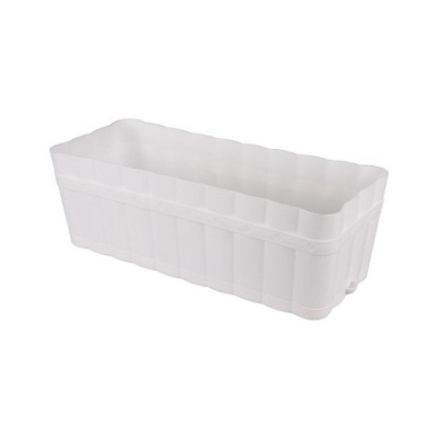 Ящик для цветов "Изюминка" 12л. с поддоном (прямоугольный)(белый)(то)
