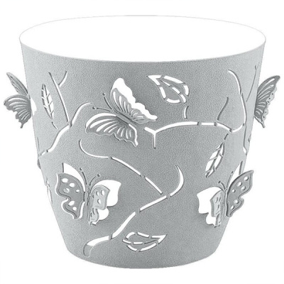 Горшок для цветов Plast Team Butterflies 2,5л D175мм круглый серый шторм