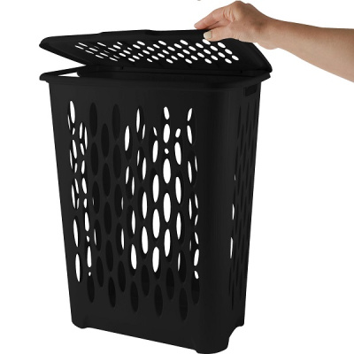 Корзина для белья 37л Black (то)