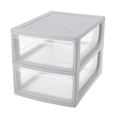 Органайзер А4, 2 ящика, 260х368х265мм (светло-серый) (то)