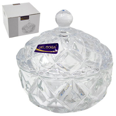 Сахарница стеклянная Ø-11см h-11см, с крышкой