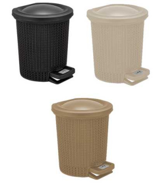 Контейнер для мусора 6л Soul с педалью айвори (то)