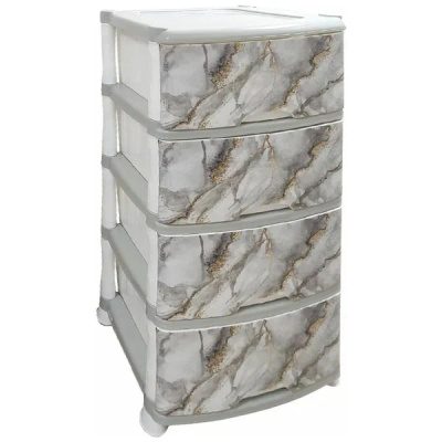 Комод 4-х секц.декор Мрамор (венге) 39х47х95см