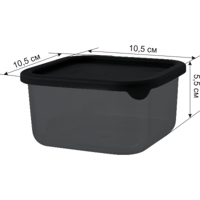 Контейнер д/продуктов Black 0,4л квадр. с гибк.крышкой (то)