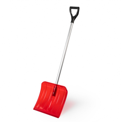Лопата для снега из поликарб."Классика" (375х375 d32) (с алюм.черен.) (красный)