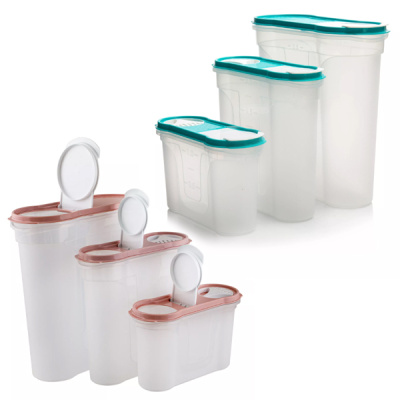 Набор банок 3шт. д/сыпучих продуктов (овал) 1,3л+2,2л+4,0л (то)