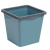 Ведро для мусора с фиксатором 14л квадратное (бирюзово-синий/серый)