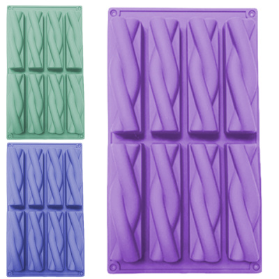 Форма для выпечки силиконовая КОСИЧКА 8 ячеек, 30*17*4см