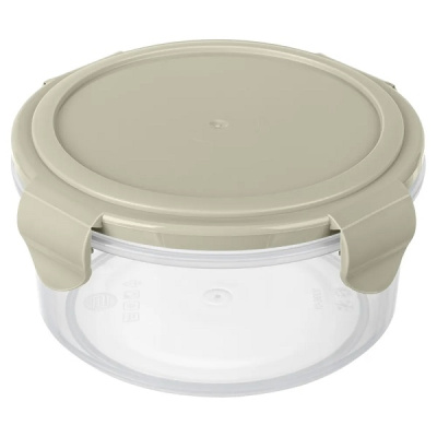 Контейнер для холодильника и СВЧ "SMART LOCK" 0,55л (круглая) св.-серый