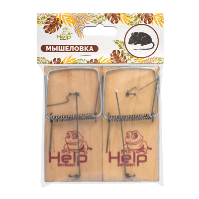 HELP Мышеловка, дерево 10х4,5х0,6 см 2 шт в уп