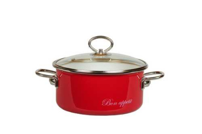 Кастрюля цил. 1,5 л "Bon appetit"  низк вишн.