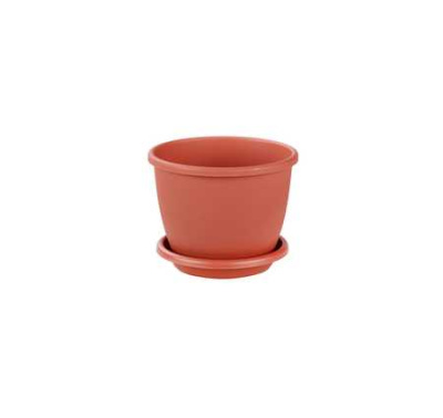Горшок цв. "Афина" 1,1л с поддоном (корич.)