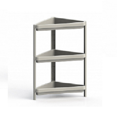 Этажерка 3-х секц. угловая Kleo 442х330х700мм (бежевый)(то)