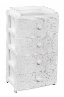 Комод 4-х секционный широкий "Лаура"  (белый)(то)