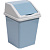 Ведро для мусора с подвижной крышкой 10л квадратное (серо-синий/светло-серый)