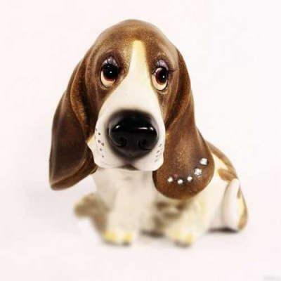 Щенок бассет сидящий	15*13*16см