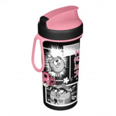 Стакан детский с декором и петлей  400мл "СМЕШАРИКИ"(Черный)(то)