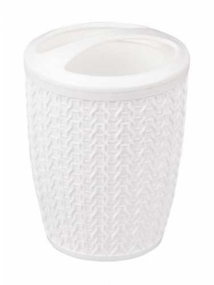 Подставка  "Вязаное плетение" для зуб. щёток белый  (то)