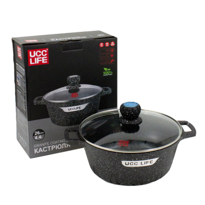 Кастрюля со стеклянной крышкой 26см 4,4литра