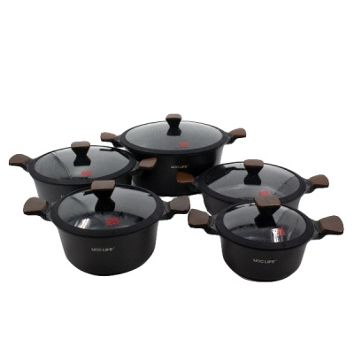 Кастрюли со стеклянными крышками (набор 5шт 20/24/28/28/32см)