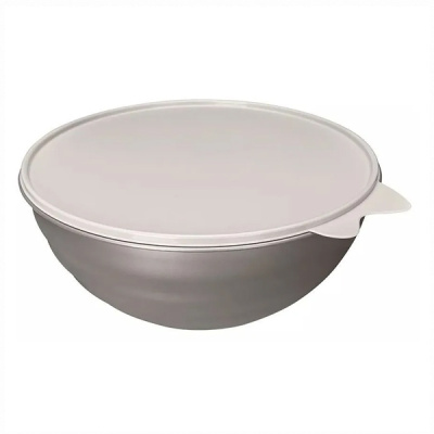 Миска с крышкой WAVE 0,85л (металлик бежевый) (то)