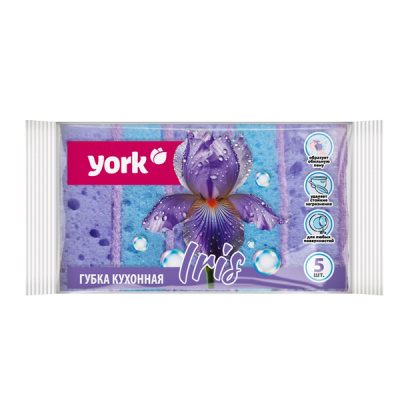 Губки для посуды ИРИС крупнопористые YORK 5 шт.