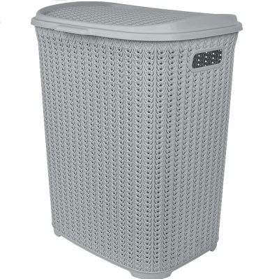 Корзина для белья Plast Team "Меланж" 65л серый шторм (то)