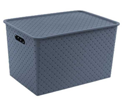 Корзинка "Береста" 14л 350х 245х205мм с крышкой (космик) (то)