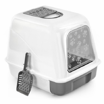 Туалет ALTA для кошек закрытый (с выдвижным лотком) (серый)(то)