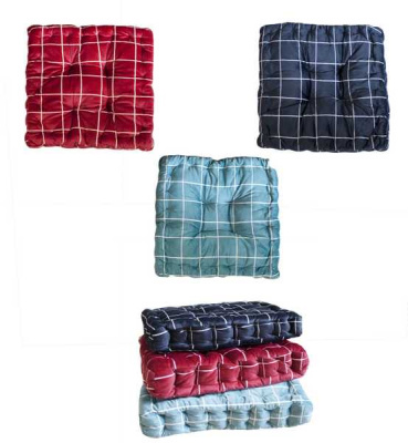 Подушка для стула (табурета) КЛЕТКА ЛЮКС, 40*40см 