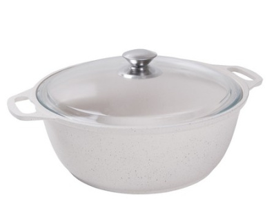 Кастрюля-жаровня 4л со стеклянной крышкой,АП(светлое),линия "Традиция"