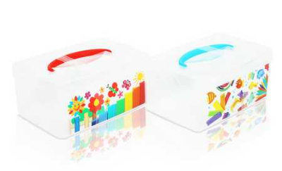 Коробка универсал. с руч  декором 245х160х108мм (бесцв.)(то)