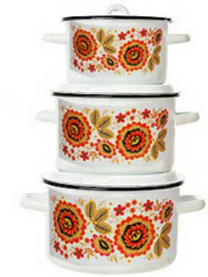 Набор №33 "ХОХЛОМА" (1,5л/ 3,0л/ 4,5л) белый (1)