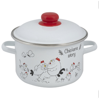 Кастрюля эмал цил Chickens’stories 3,0л ТМ FOOD ATELIER
