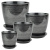 Комплект горшков Роспись бутон черн/серебро кмпт из 4-х (РС 28)