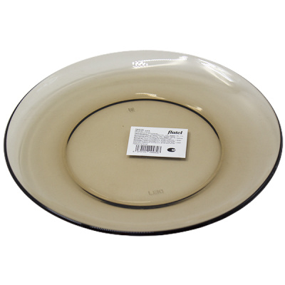 Тарелка дымчатое стекло 19см