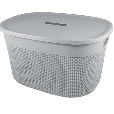 Корзина для хранения с крышкой OSLO 18л серый шторм (то)
