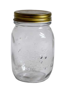 Банка стеклянная с металлической крышкой 7*14см